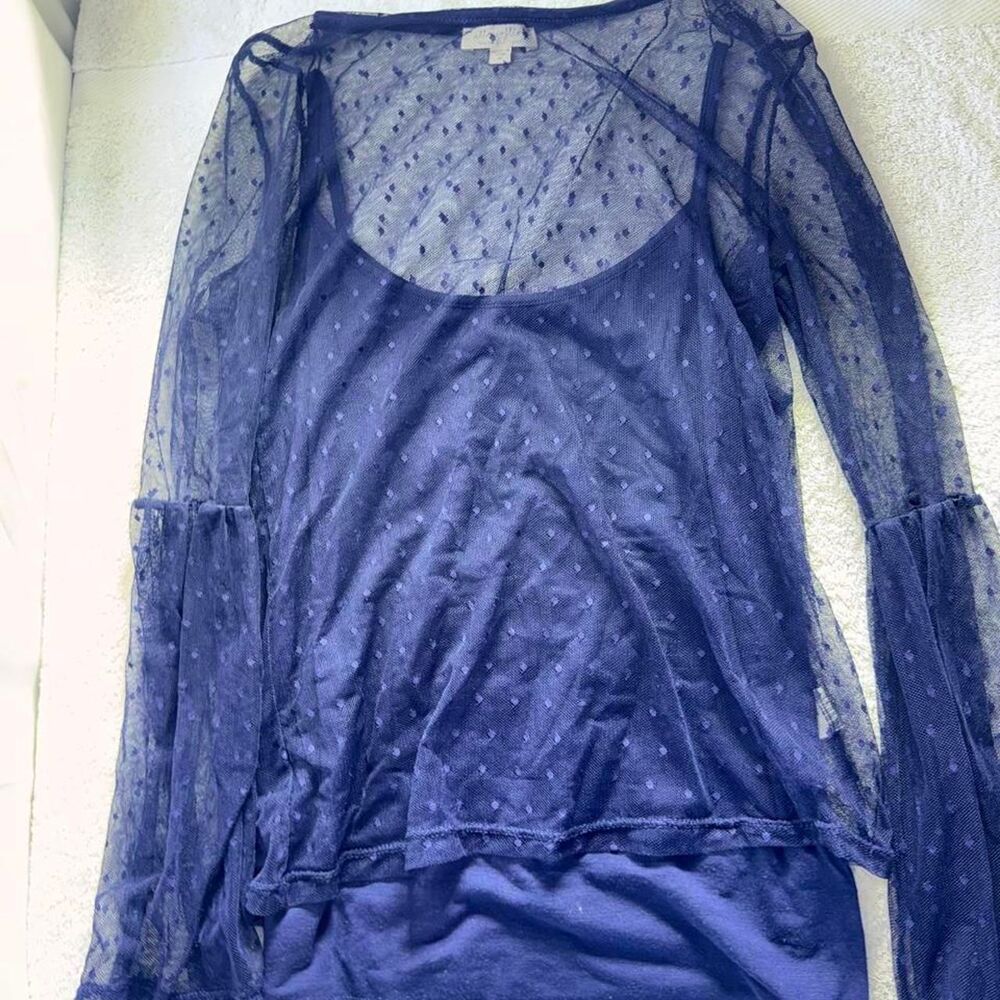 Ultra-flirt Women's Navy and Blue Blouse